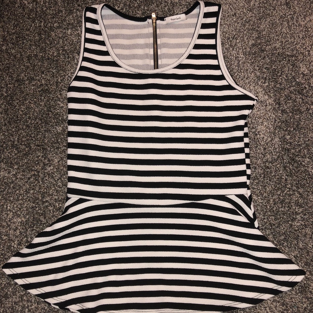 Striped Peplum Top